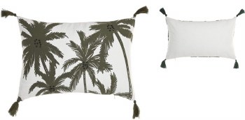 LUMBAR CUSHION W/ BROWN LEAF