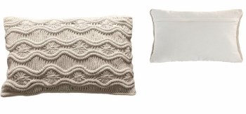 BEIGE CABLE LUMBAR CUSHION
