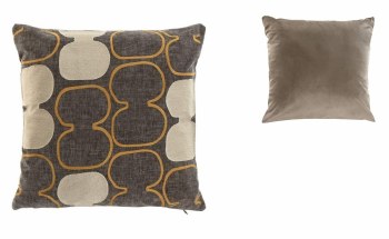 BROWN EMBROIDERED CUSHION