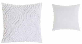 WHITE TUFTED SWIRL CUSHION