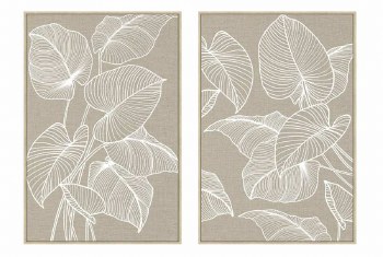 CANVAS LEAVES 3D WALLART