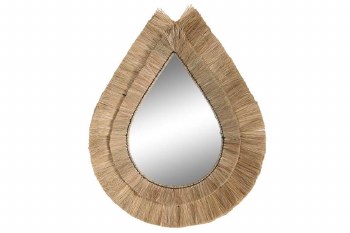 TEAR DROP NATURAL JUTE MIRROR