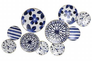 BLUE METAL WALL DECOR