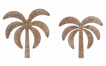 PALMS WALL DECOR IN RATTAN