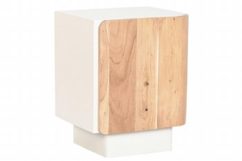 MANGO & ACACIA WHITE & NATURAL NIGHTSTAND