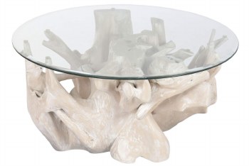 TEAK WHITE ROOT COFFEE TABLE