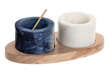 SALT & PEPPER 4 PIECE MARBLE SET