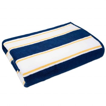 NAY & YELLOW STRIPED BEACH TOWEL