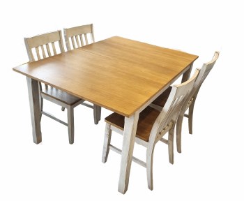 KIRBY WHITE DINING TABLE & CHAIRS S/5