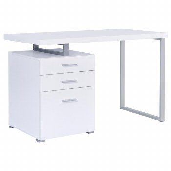WHITE 3 DRAWER COMPUTER DESK