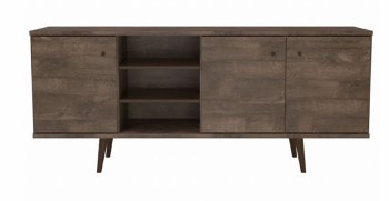 WOOD TV UNIT 3 DOOR-BROWN