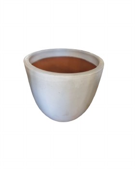 EGG WHITE GLAZED PLANTER-SMALL