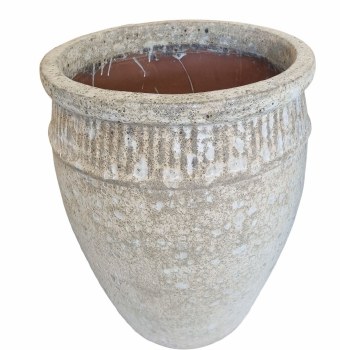 BUDAPESTE GLAZED VASE WHITE-LARGE
