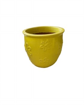 YELLOW GLAZED PLANTER-SMALL