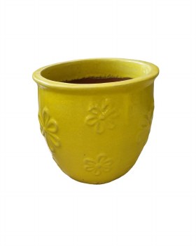 YELLOW GLAZED PLANTER-MEDIUM