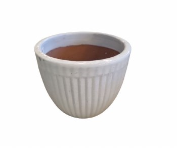 WHITE GLAZED  PLANTER-SMALL