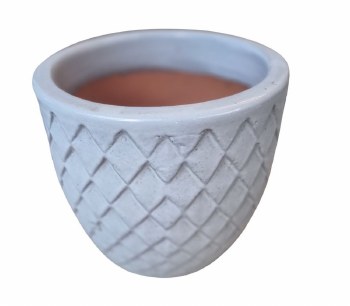 WHITE GLAZED DIAMOND PLANTER-X LARGE