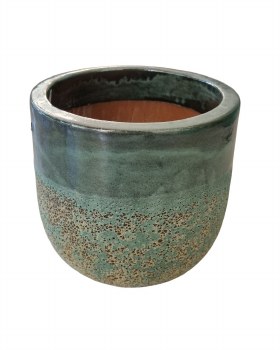 GREY RIM GLAZED PLANTER-LARGE