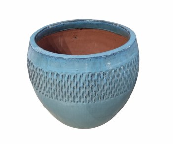 TRURQUOISE GLAZED PLANTER-LARGE