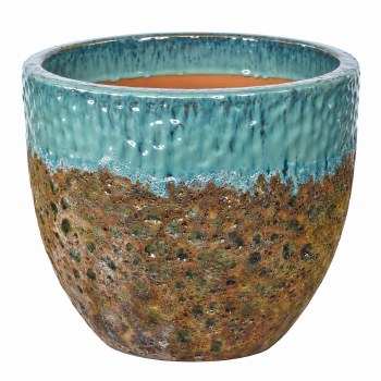 TEXTURED PLANTERT W/TURQUOISE-X LARGE