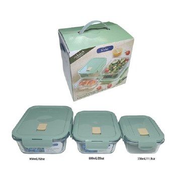 GLASS STORAL CONTAINER-SET OF 3