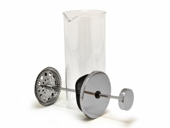 GLASS & SILVER MILK FROTHER