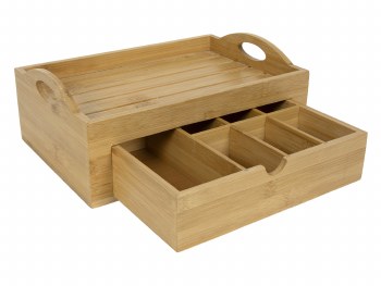 BAMBOO TRAY W/DRAWER