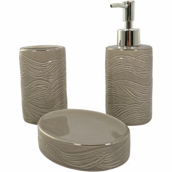 BEIGE BATHSET- 3 PIECE
