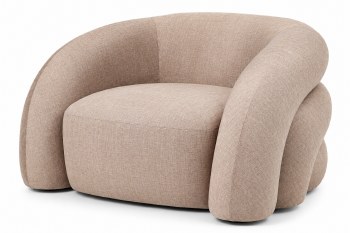 CURVED ARMCHAIR- BEIGE