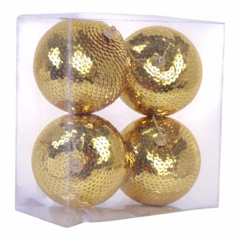 GOLD FOAM ORNAMENT-SET OF 4