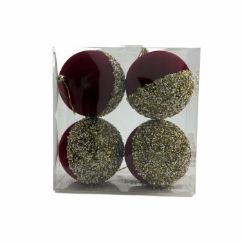 BRONZE BALL ORNAMENT-SET OF 4