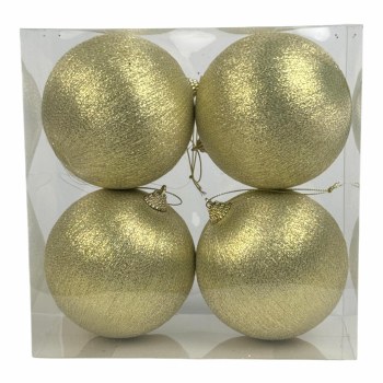 GOLD BALL ORNAMENT-SET OF 4