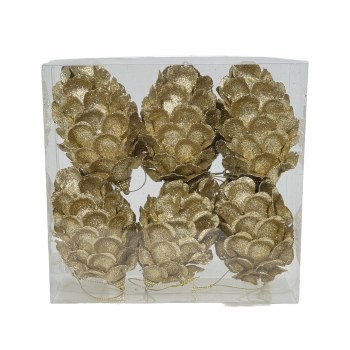 GOLD BALL ORNAMENT-SET OF 6
