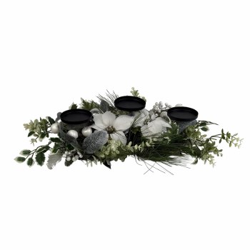 POINSETTIA & BERRY CANDLE HOLDER