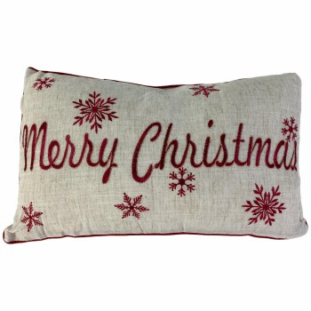 "MERRY CHRISTMAS" LUMBAR CUSHION