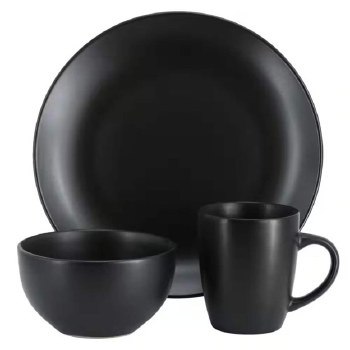 EVERYDAY BLACK DINNERWARE- SET OF 12