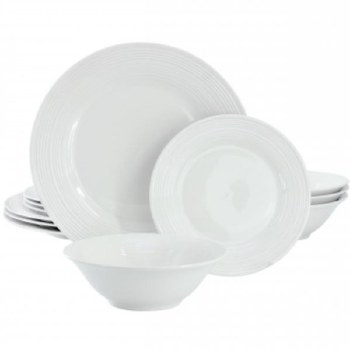 EVERYDAY WHITE DINNERWARE-SET OF 12