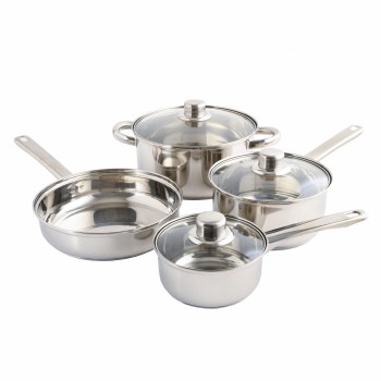 LANDON STAINLESS STEEL COOKWARE SET-17 PIECE
