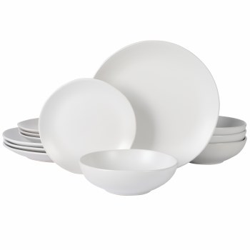 BETHEL WHITE DINNERWARE SET-12 PIECE