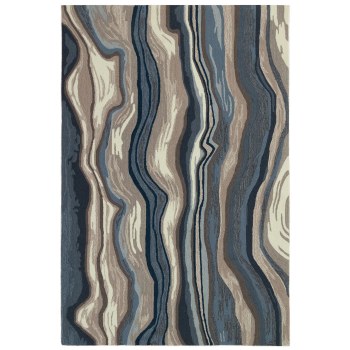 IPANEMA BLUE & GRE AREA RUG-5FTx 7ft