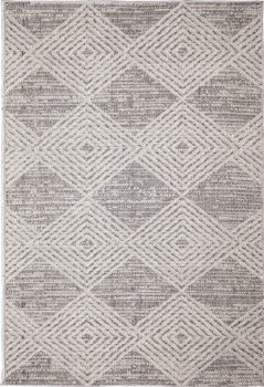 MODERN DIAMOND AREA RUG-SILVER- 5FT X 7FT