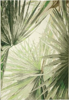 PALM FAN AREA RUG-GREEN-5FT X 7FT