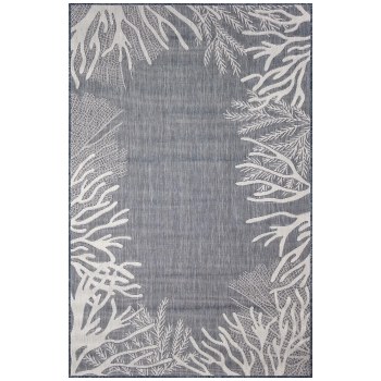 REEF BORDER NAVY AREA RUG-6'6' X 9'4"