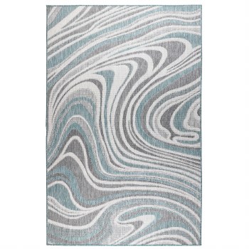 WAVES AREA RUG-AQUA -4FT X 7FT