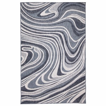 WAVES AREA RUG-NAVY -4FT X 7FT