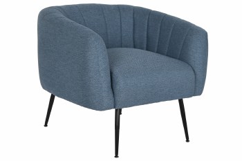 ARMCHAIR W/METAL LEGS-BLUE