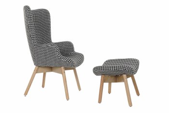 HOUNDSTOOTH ARMCHAIR W/OTTOMAN