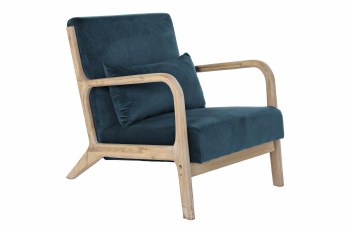 WOOD ARMCHAIR-TURQUOISE