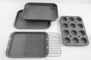 SPECKLE BAKING SET-GREY-5 PIECE