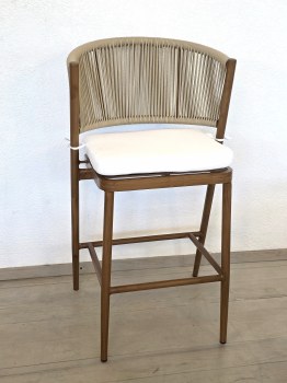 CURVED BACK STOOL W/CUSHION-OUTDOOR